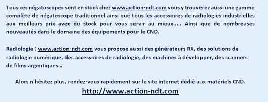 Radiologie : www.action-ndt.com vous propose aussi des générateurs RX, des solutions de radiologie numérique, des accessoires de radiologie, des machines à développer, des scanners de films argentiques…