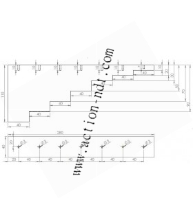 Cales à 7 gradins avec TFP 3mm