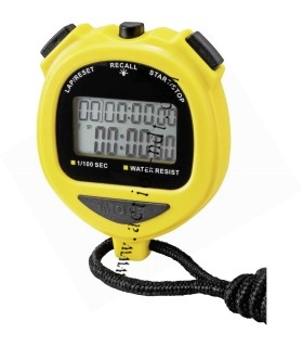 Chronomètre avec fonctions heure, timer, métronome, compteur, alarme et température
