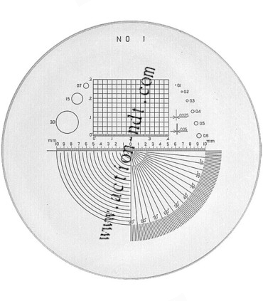 Réticule n°1 pour loupe de mesure Peak X10  modèle 1983, 2028, 2004